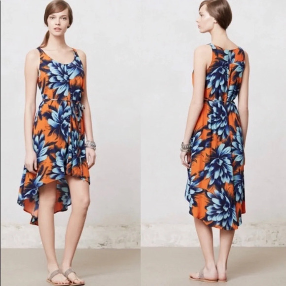 MAEVE Sz 0 High Low  Hemline Oversized Flowy Colourful Dress - Picture 1 of 12